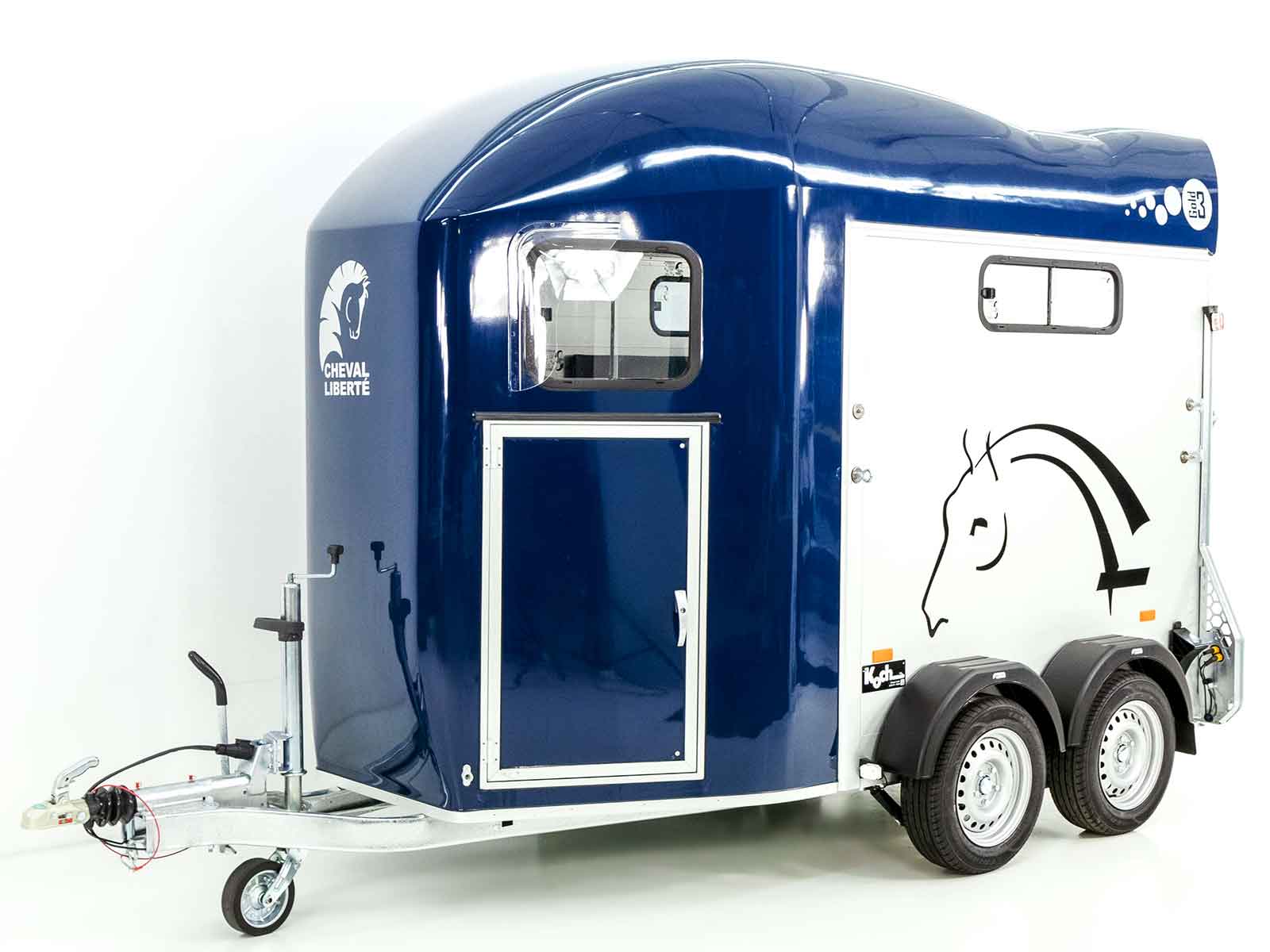 Cheval Liberte Pferdeanhänger GOLD 3 | Premium | Pullman 2 | Sattelkammer | blau-Neu