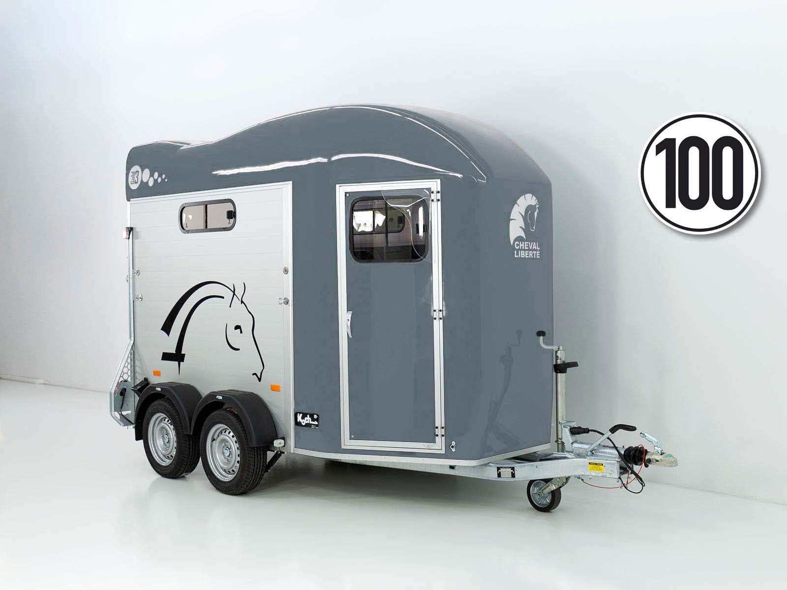 Cheval Liberte Pferdeanhänger GOLD 3 | Premium | Pullman 2 | Sattelkammer | grau-Neu