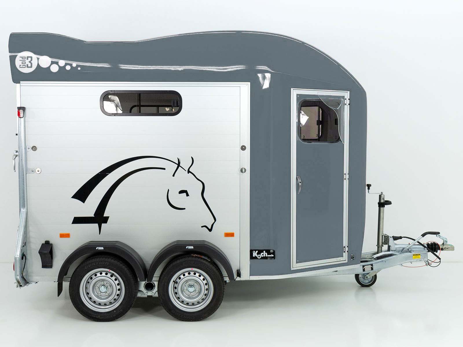 Cheval Liberte Pferdeanhänger GOLD 3 | Premium | Pullman 2 | Sattelkammer | grau-Neu