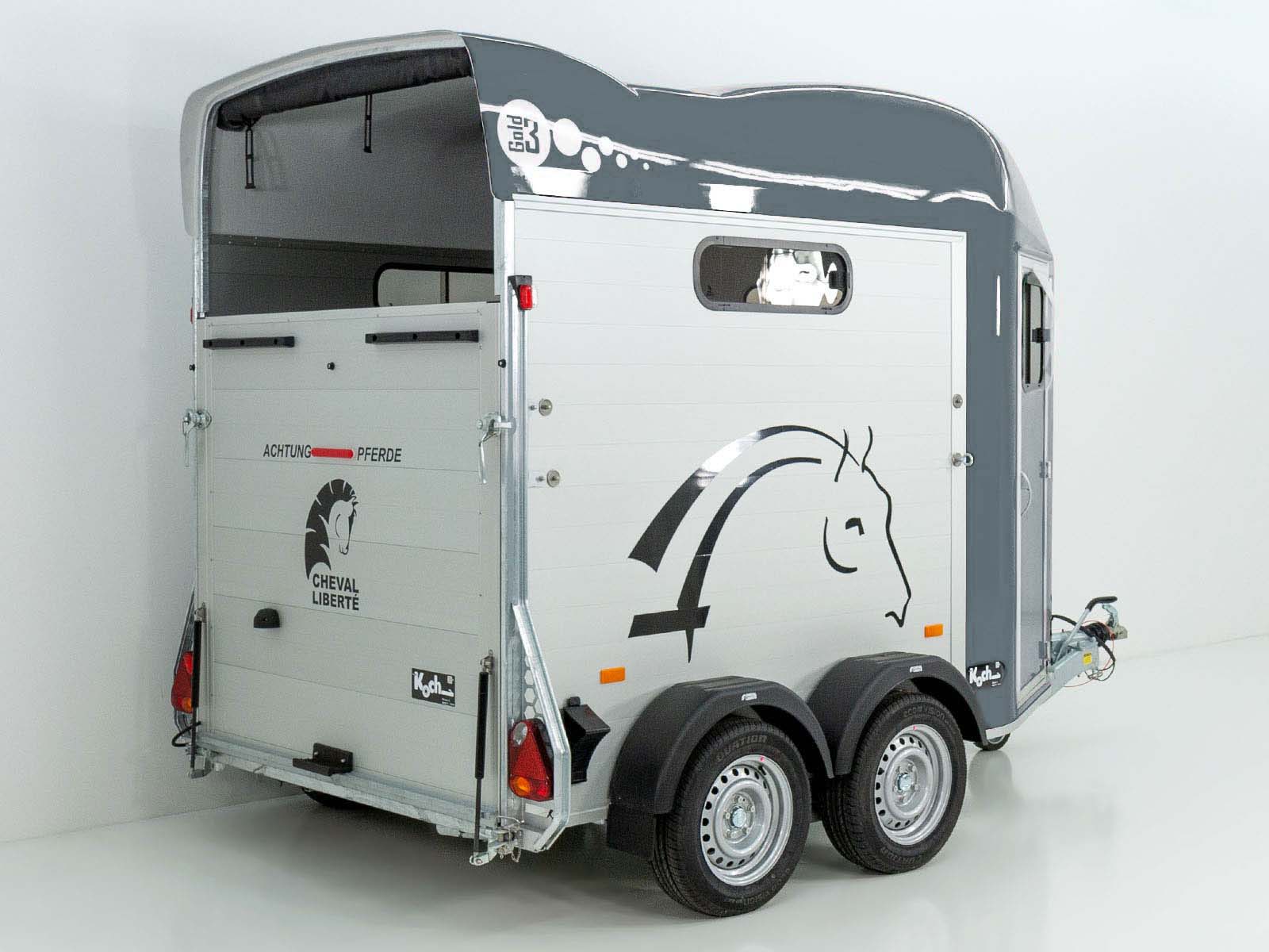 Cheval Liberte Pferdeanhänger GOLD 3 | Premium | Pullman 2 | Sattelkammer | grau-Neu