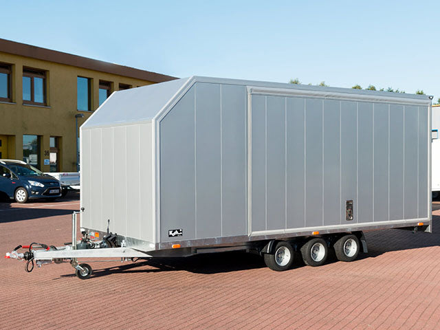 Vezeko Autotrailer Cargo Race Master 230×550 cm H210 cm 3,5t | E-Winde | silber-Neu