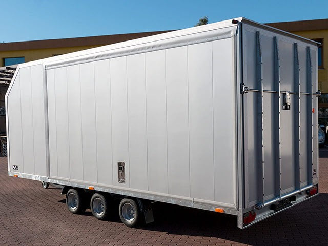 Vezeko Autotrailer Cargo Race Master 230×550 cm H210 cm 3,5t | E-Winde | silber-Neu