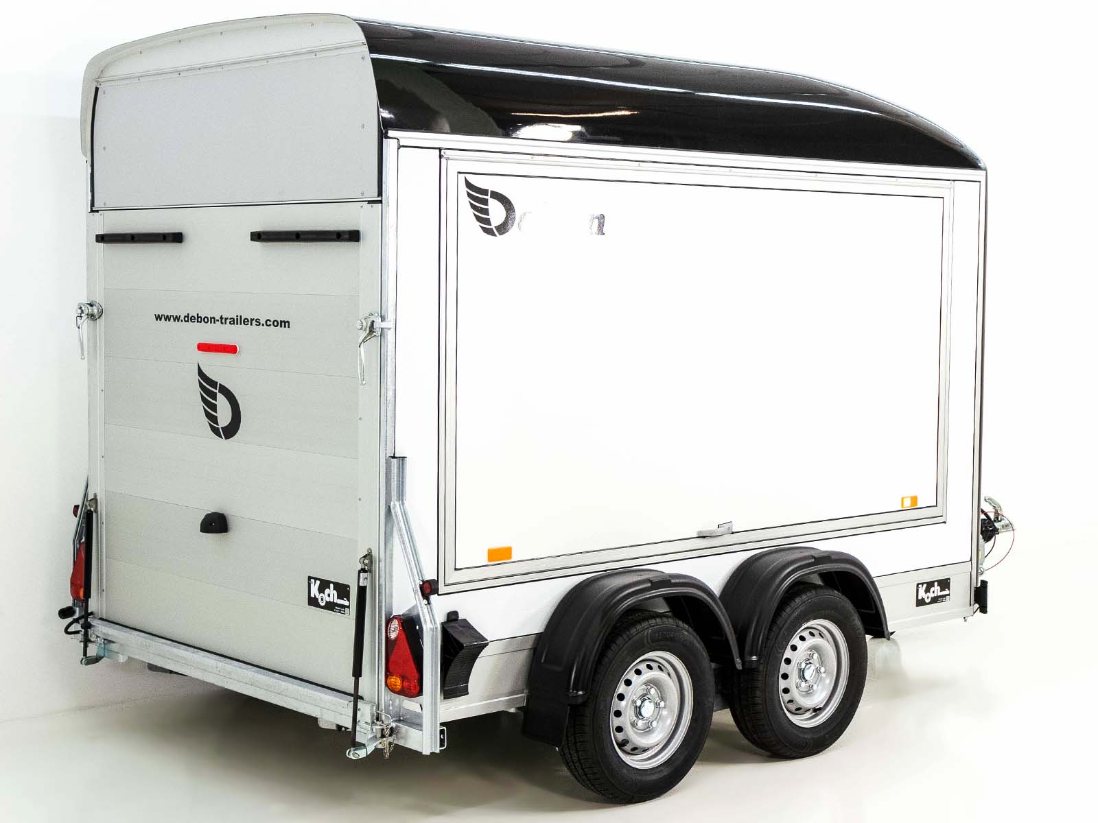 Debon Kofferanhänger C500 Sandwich 164x300cm H:200cm 2,0t | Alu | Polybug | Tür | Schwarz-Neu