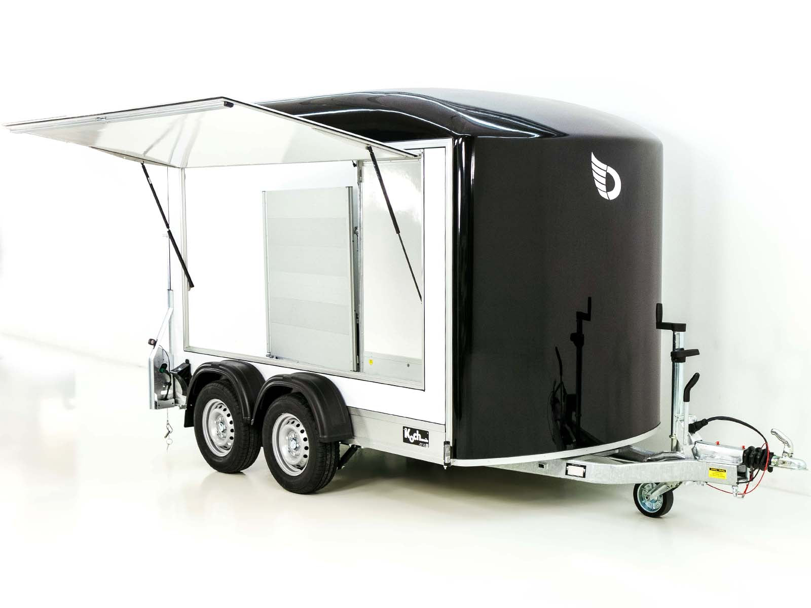 Debon Kofferanhänger C500 Sandwich 164x300cm H:200cm 2,0t | Alu | Polybug | Tür | Schwarz-Neu