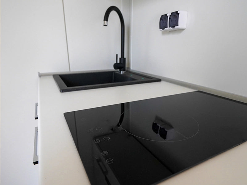Gartenbüro 5×3 Helsinki mit WC und Küche auf der linken Seite