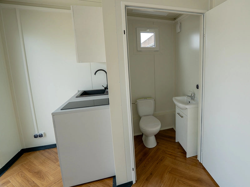 Gartenbüro 5×3 Helsinki mit WC und Küche auf der linken Seite