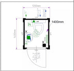 Neuer Mobiler Sanitärblock – 1,5 × 1,5 m – WC, Waschbecken, Boiler
