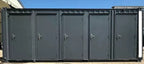 Sanitärcontainer 6 m × 2,4 m – 5 Separate Kabinen – WC & Waschbecken