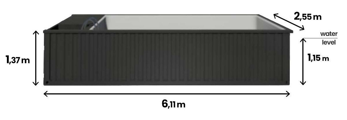 Containerpool 6,2 m x 2,5 m mit Jet Swim